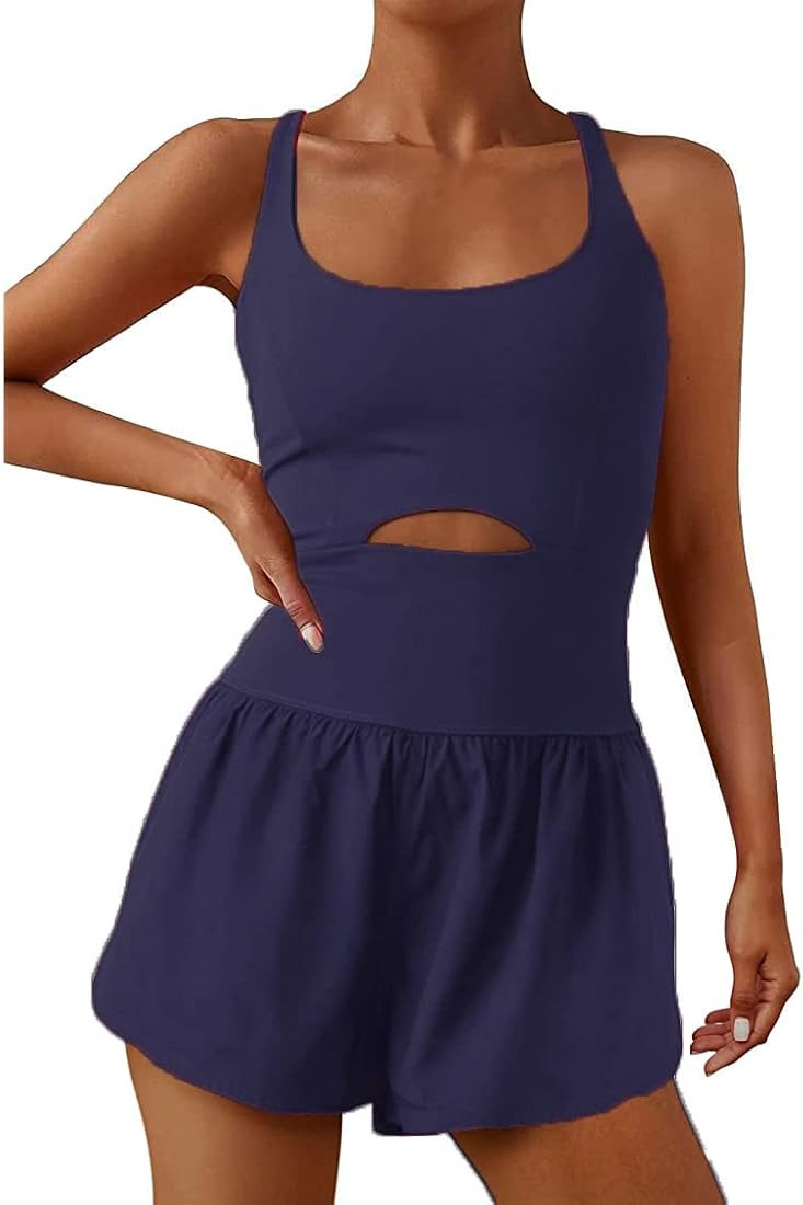 Beaufident Womens One Piece Outfits Onesie Workout Romper Athletic Exercise Clothes for Gym Yoga ... | Amazon (US)