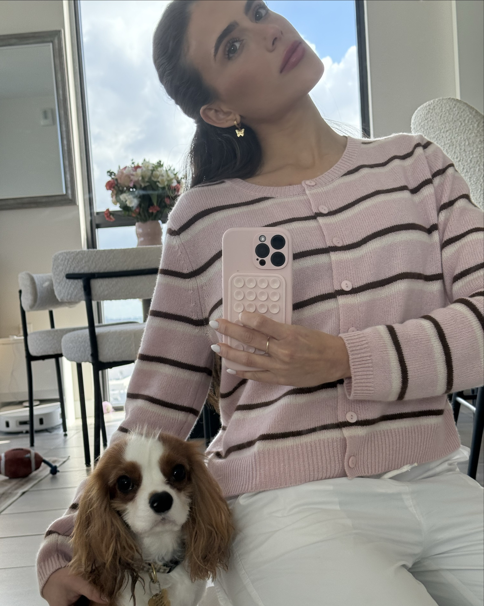 Pink stripped cardigan 

#LTKSeasonal #LTKdayinmylife #LTKootd