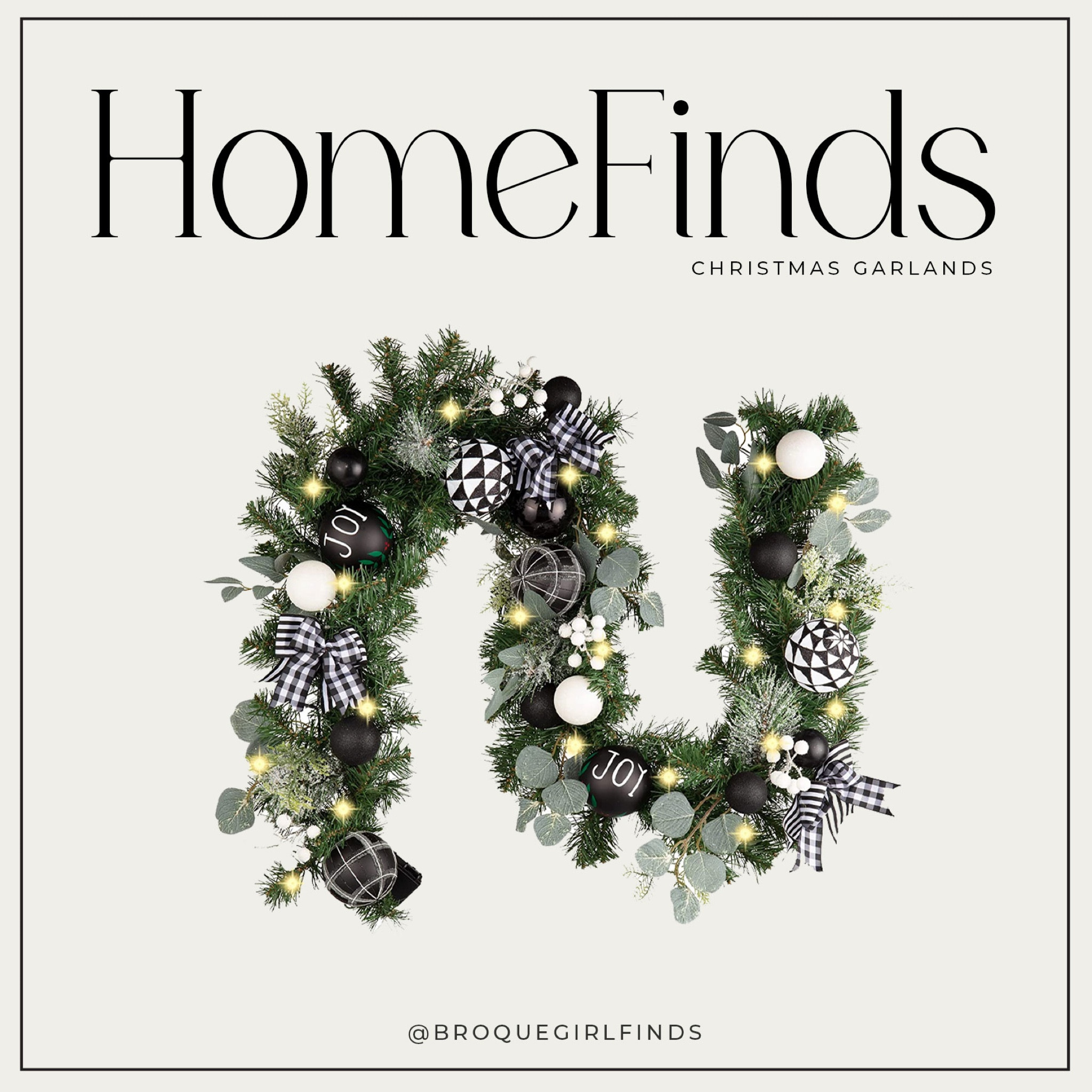 Black and white Christmas garlands holiday decor Christmas shopping garland winter garland Black Friday shopping

#LTKSeasonal #LTKHoliday #LTKhome