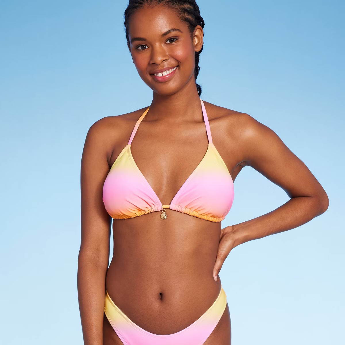 Women's Triangle Bikini Top with Shell Charm - Wild Fable™ | Target