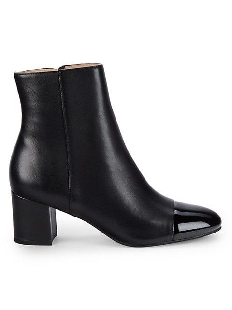 Stuart Weitzman Tegan Cap-Toe Leather Booties | Nude Booties | Fall Boots | Fall Outfit | Saks Fifth Avenue OFF 5TH