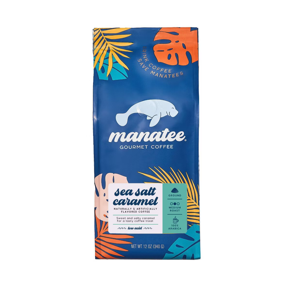 Manatee Gourmet Coffee Sea Salt Caramel Flavored Blend Medium Roast Ground Coffee - 12oz | Target