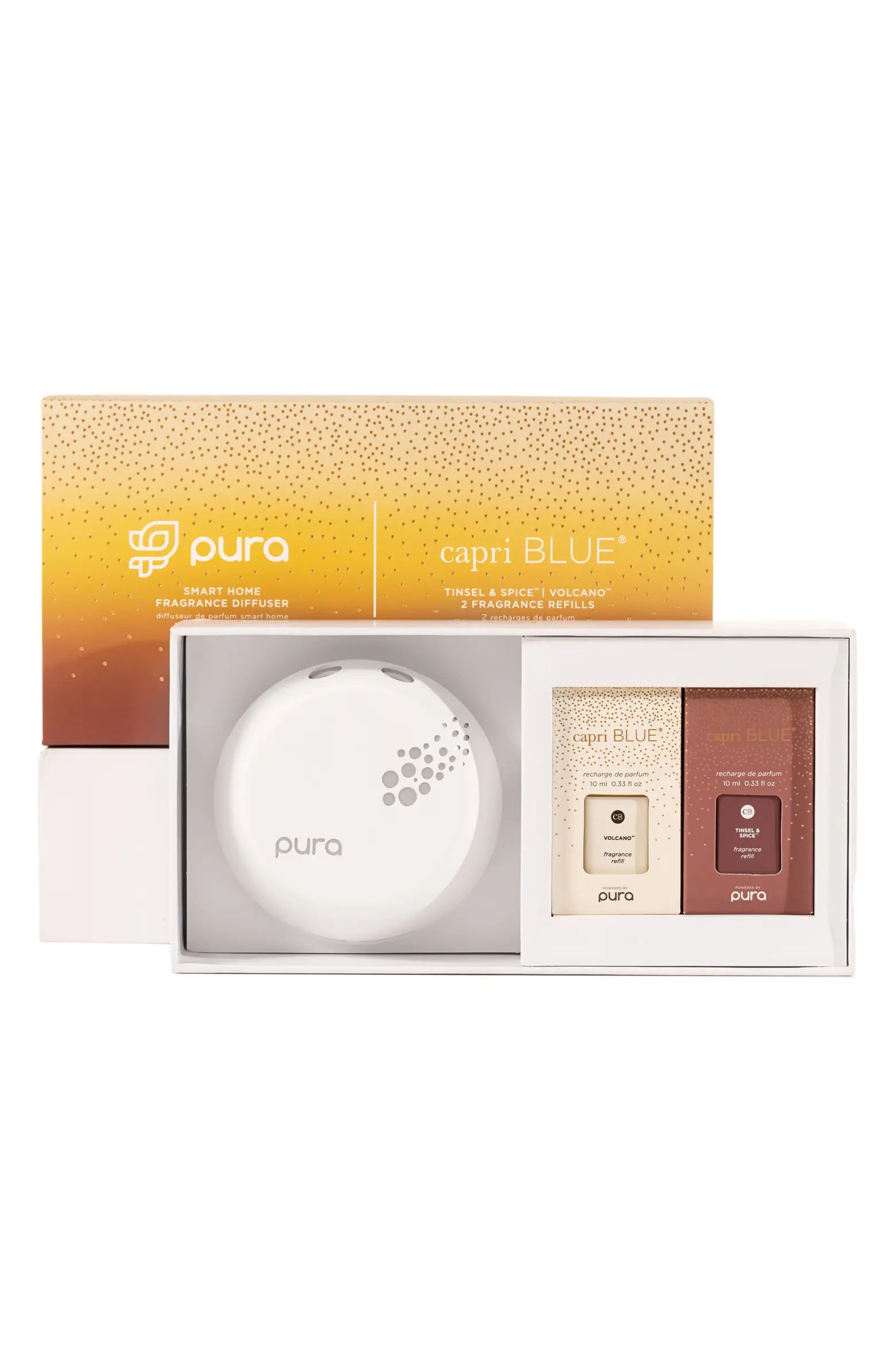 x Capri Blue Volcano & Tinsel & Spice Pura 4 Smart Diffuser & Fragrance Set | Nordstrom