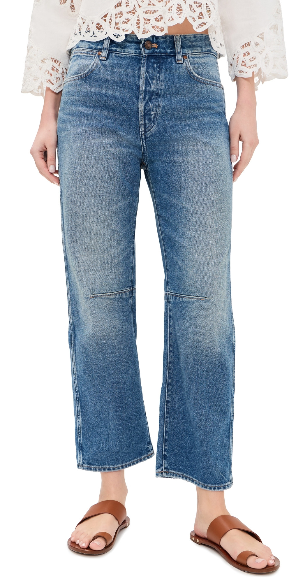 Madewell The Darted Barrel Leg Jeans Retro Bright Wash 28 | Shopbop