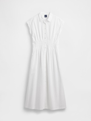 Poplin Cinched Midi Shirtdress | Gap (US)