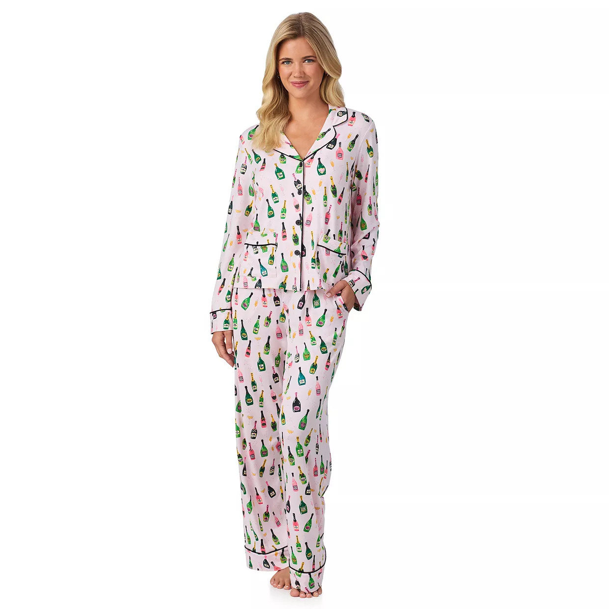 Women's Beauty Sleep Social 2-pc. Eloise Cozy Long Sleeve Pajama Top & Pajama Bottoms Set | Kohl's
