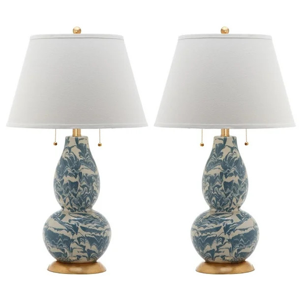 Safavieh Color Swirls 28-Inch H Glass Table Lamp - Set of 2-Color:Gold/Blue/White - Walmart.com | Walmart (US)
