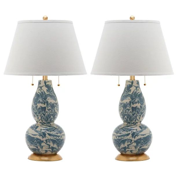 Safavieh Color Swirls 28-Inch H Glass Table Lamp - Set of 2-Color:Gold/Blue/White - Walmart.com | Walmart (US)