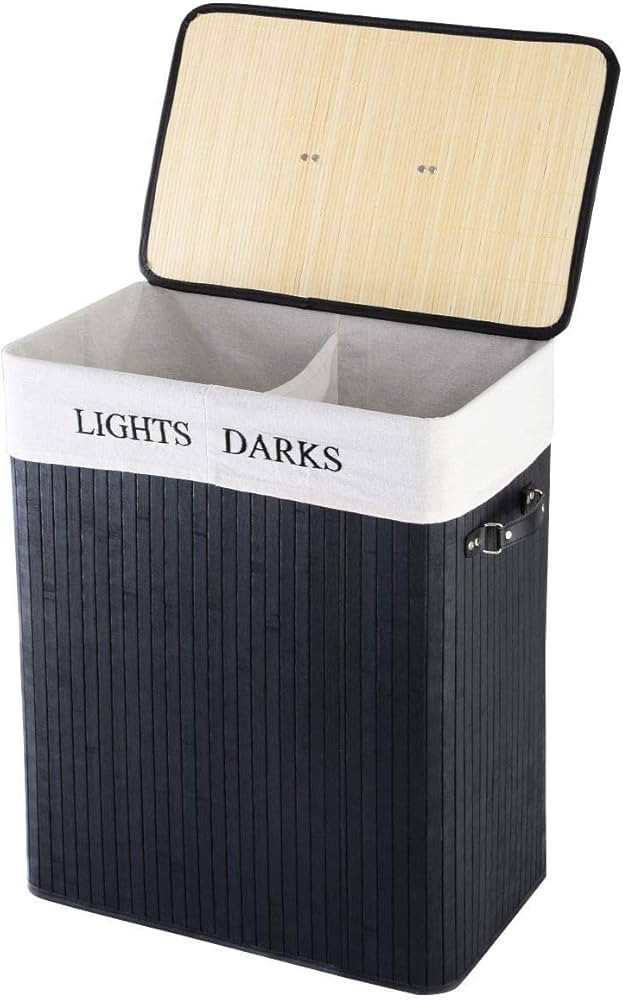 GOFLAME Bamboo Laundry Basket Folding, Dirty Laundry Hamper, Dirty Clothes Basket Bin with Lid an... | Amazon (US)