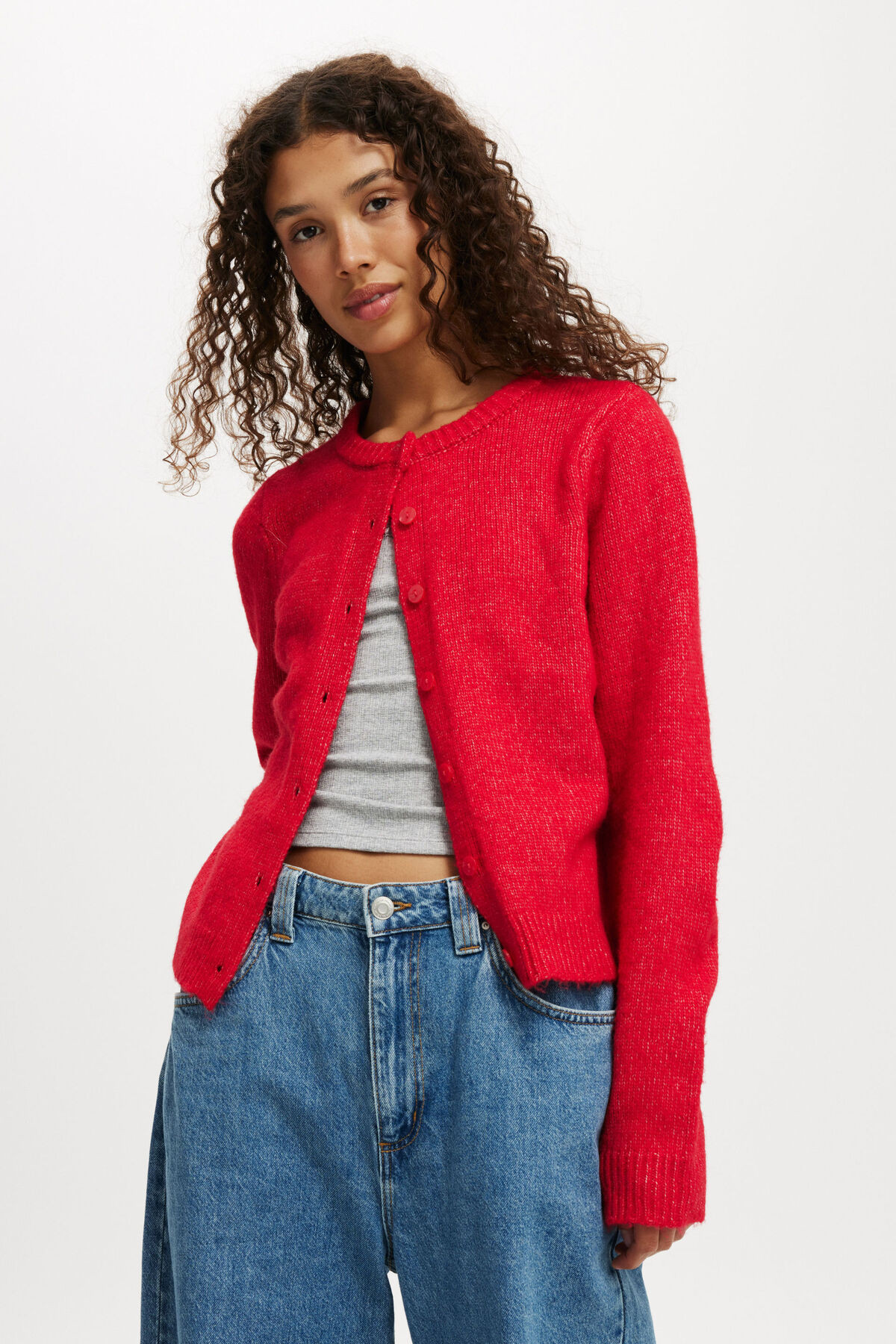 Luxe Crew Button Cardigan | Cotton On (US)