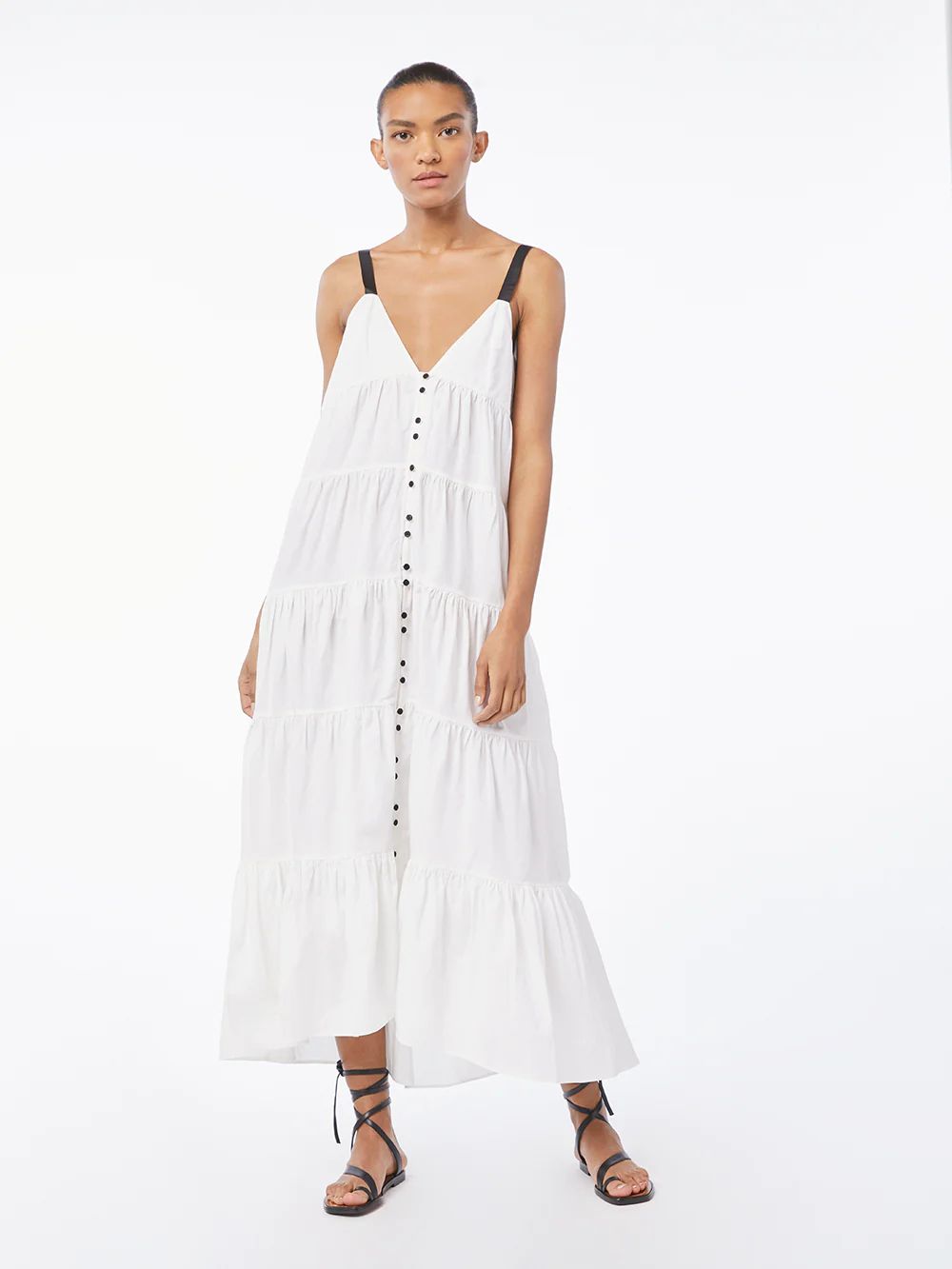 Tiered Utility Maxi Dress -- Blanc | Frame Denim