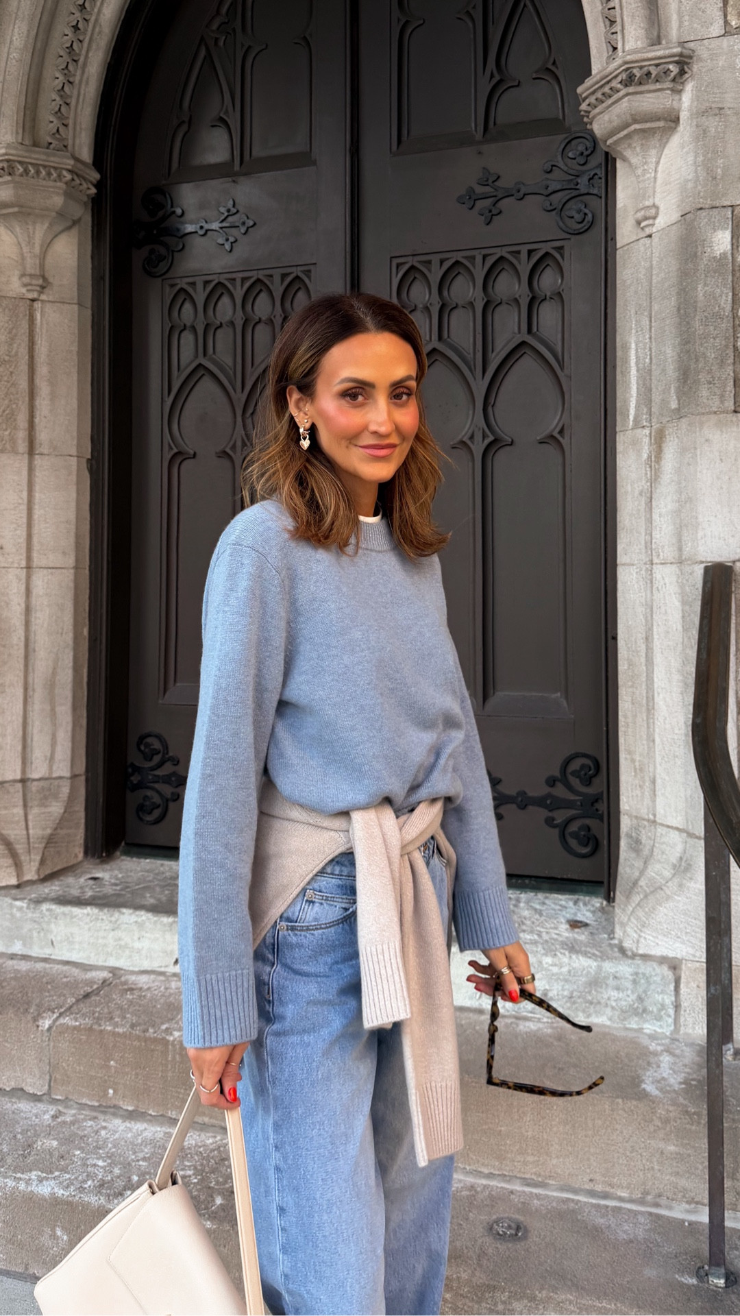 loving these early spring layers! My favorite cashmere sweaters with a top notch designer look and feel for less! Size xs on both sweater and jacket! @onequince #quincepartner 

#LTKOver40 #LTKootd #LTKSeasonal