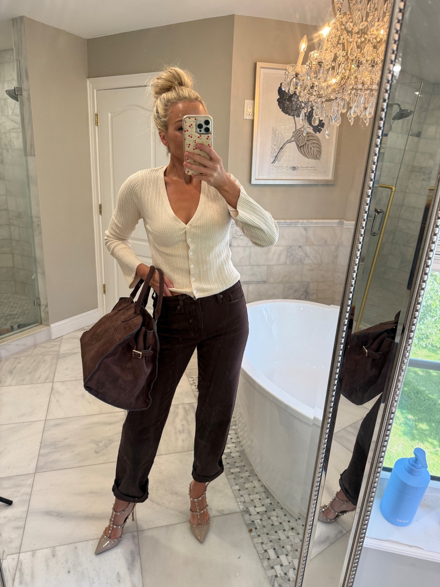 Adorable button down long sleeve top and chocolate brown jeans for the fall! I love a dark brown color for fall ! Top is $15 today and comes in so many colors ! Everything here is under $30 ! 

#LTKSeasonal #LTKU