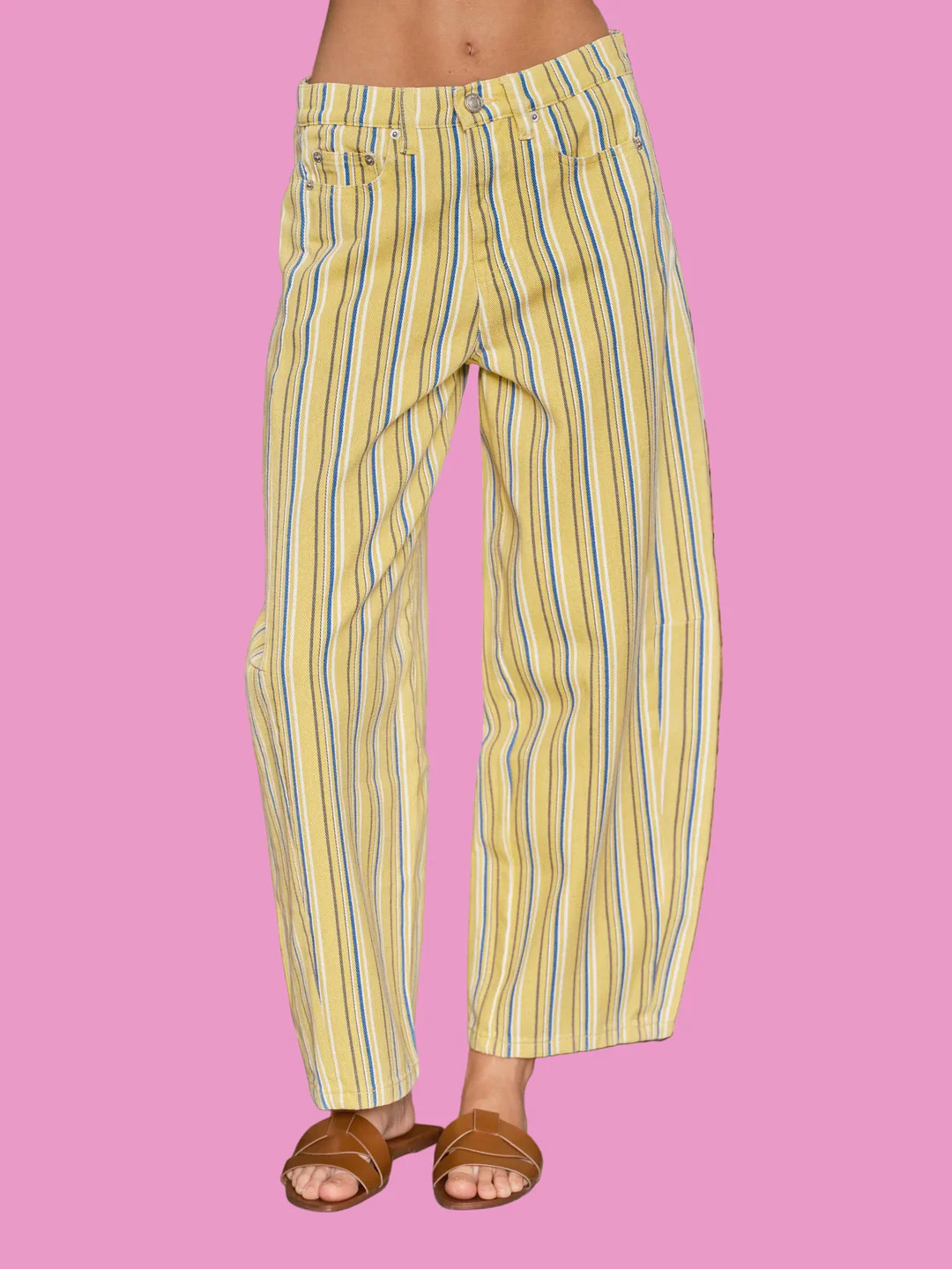 COLOR STRIPE BARREL PANTS | Teggy French