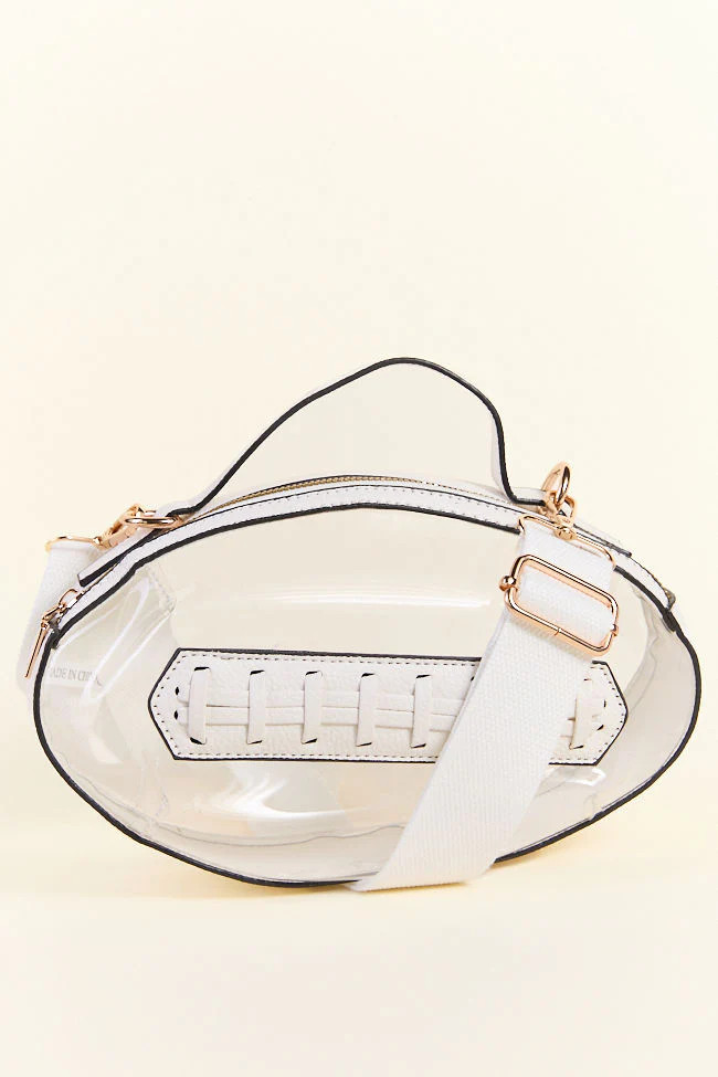 PRE-ORDER Kelce White Football Clear Bag | Pink Lily