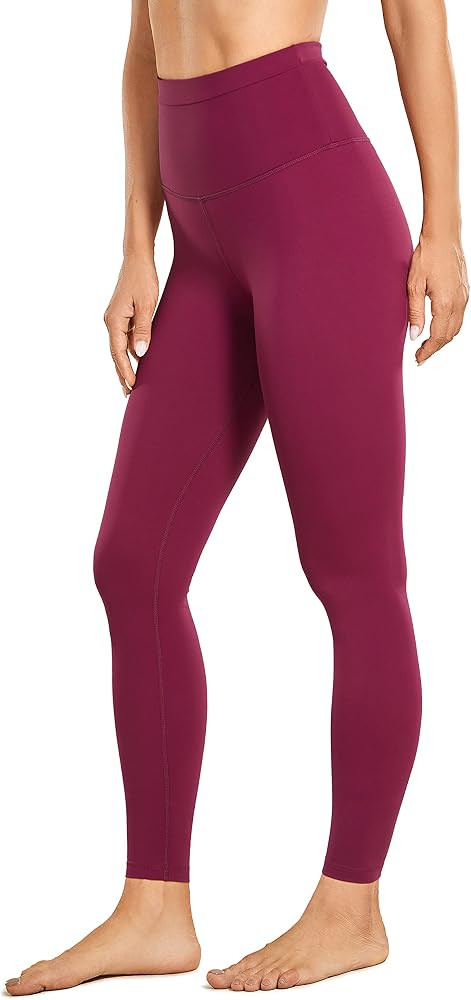 CRZ YOGA Women's Naked Feeling Tummy Control Leggings 28 Inches - Super High Waisted Yoga Pants | Amazon (US)