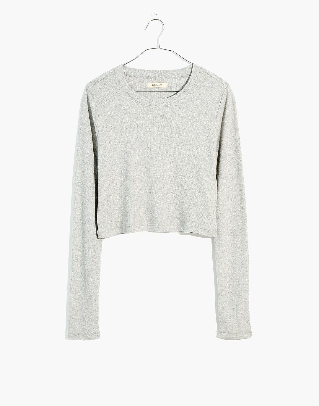 Fine Ribbed Supercrop Crewneck Long-Sleeve Tee | Madewell