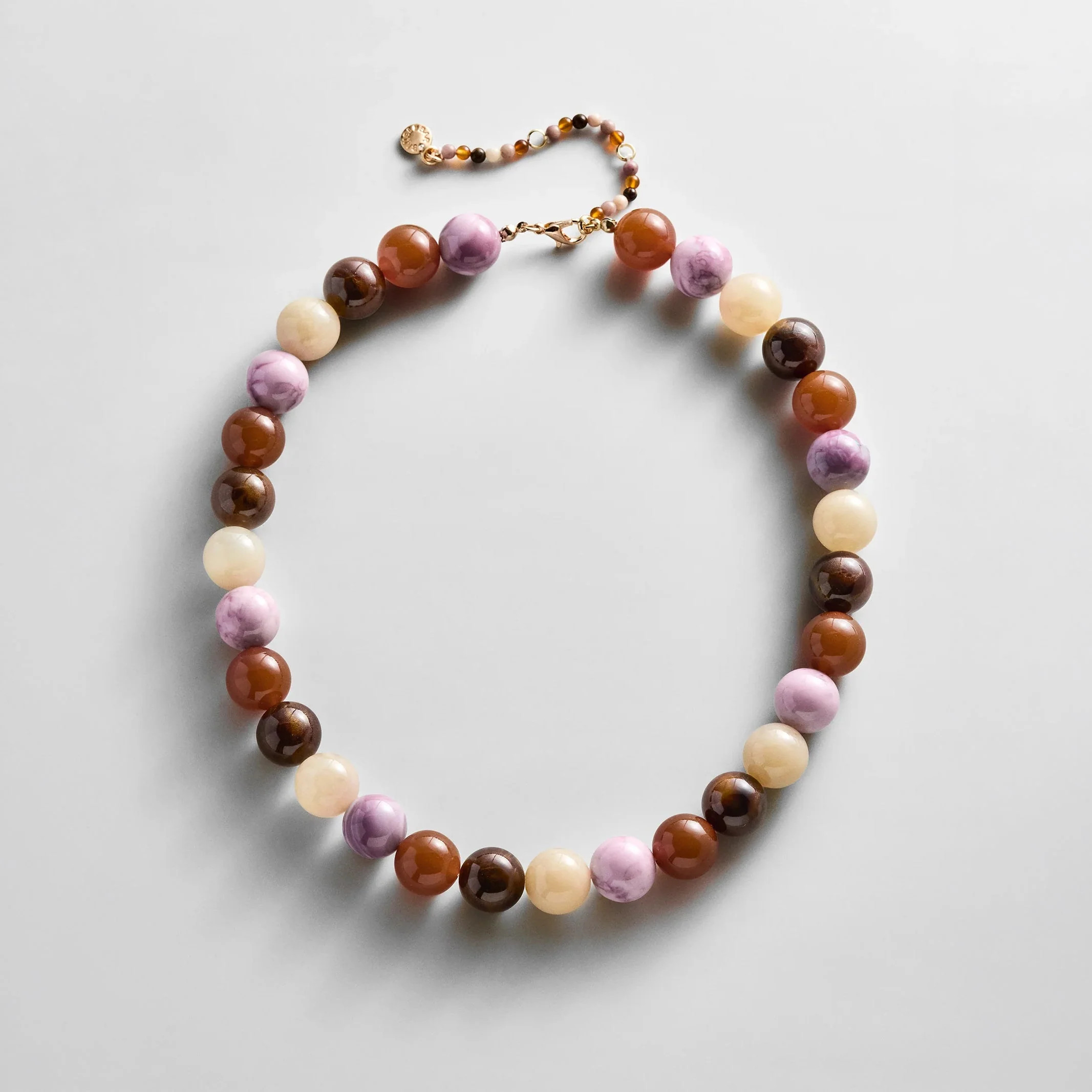 Mini Jane Beaded Necklace - Brown Multi Bead | BaubleBar