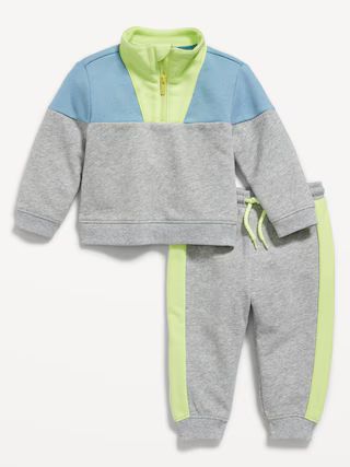 Color-Block Quarter-Zip Sweatshirt and Sweatpants Set for Baby | Old Navy (US)