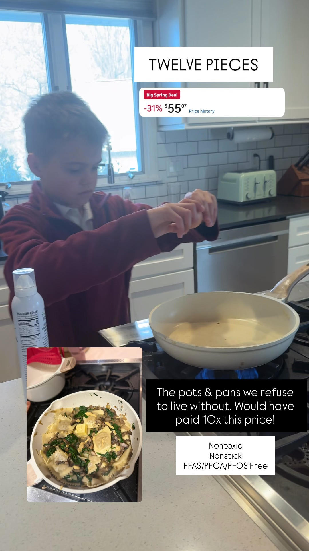 Actually nonstick pots and pans that are non toxic that we use daily and if you are in the market i highly recommend grabbing one the amazon spring sale!! 

#LTKmorningroutine #LTKmomlife #LTKfoodie