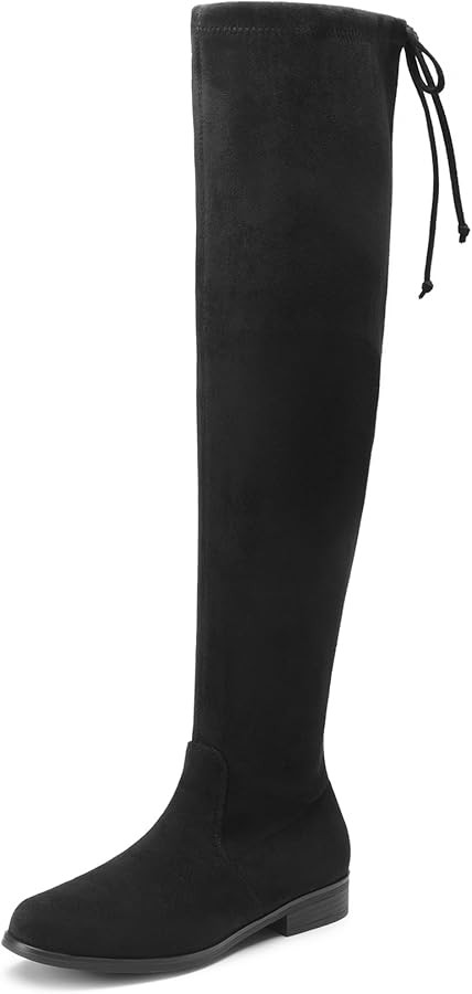 DREAM PAIRS Women's Thigh High Boots Low Block Heel Casual Fashion Over the Knee Boots | Amazon (US)
