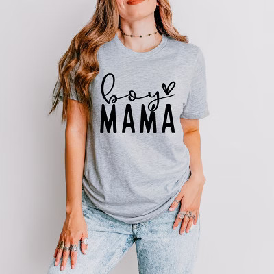 Simply Sage Market Boy Mama Heart Short Sleeve Tee - 2XL - Heather Grey | Target