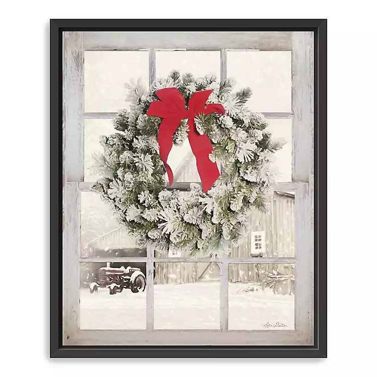 Winter Window View Framed Canvas Art Print, 26x34 | Kirklands Home | Kirklands