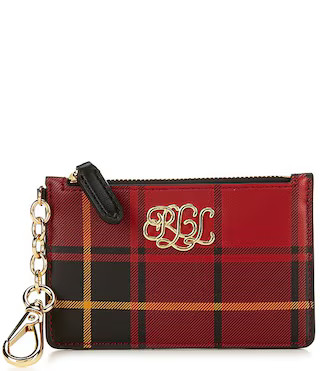 Plaid Nappa Leather Zip Card Case | Dillard's