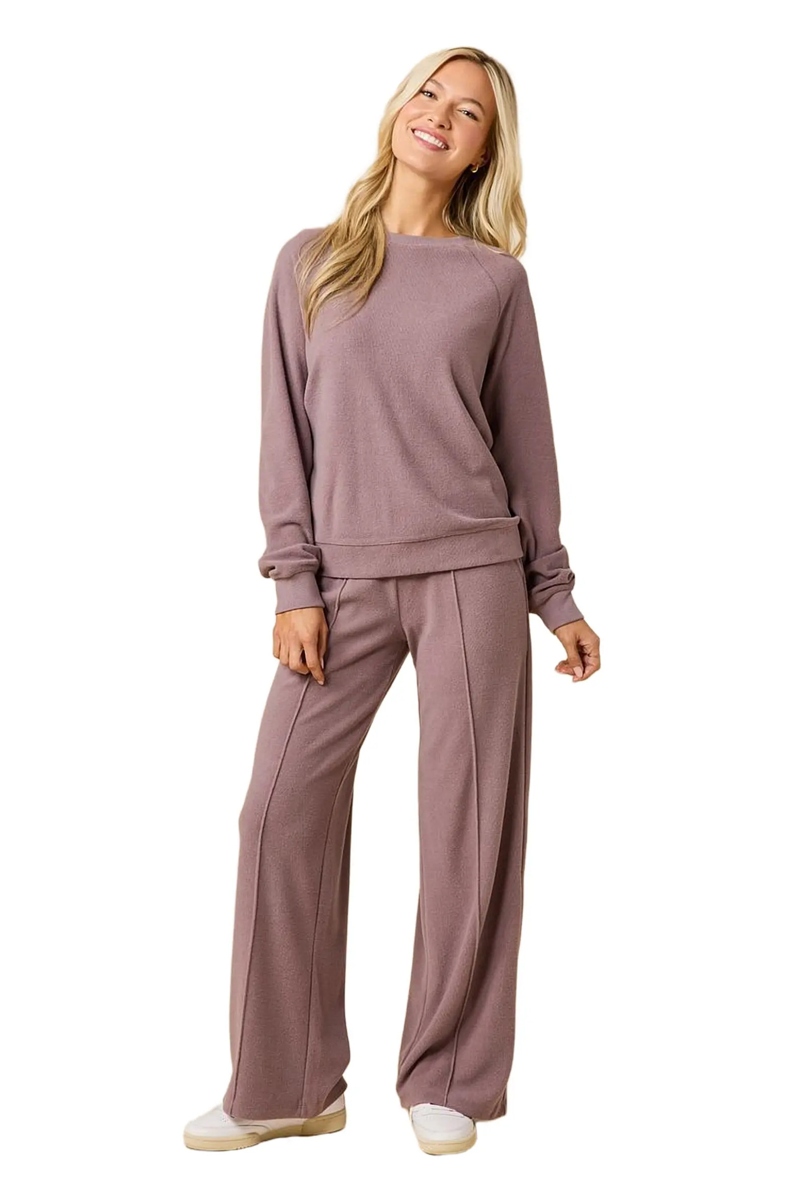Vintage Velvet Crewneck with Pintuck Pant | Nordstrom
