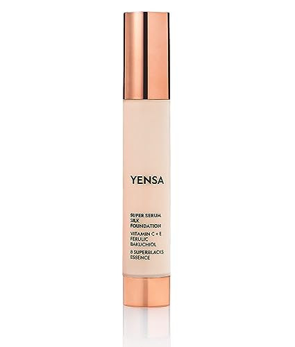 YENSA Serum Foundation Makeup - Super Silk Full Coverage Foundation Enriched with Peptides, Vitamin C & Ferulic Acid to Help Reduce Fine Lines, Wrinkles & Dark Circles - Fair 2 (1 oz) | Amazon (US)