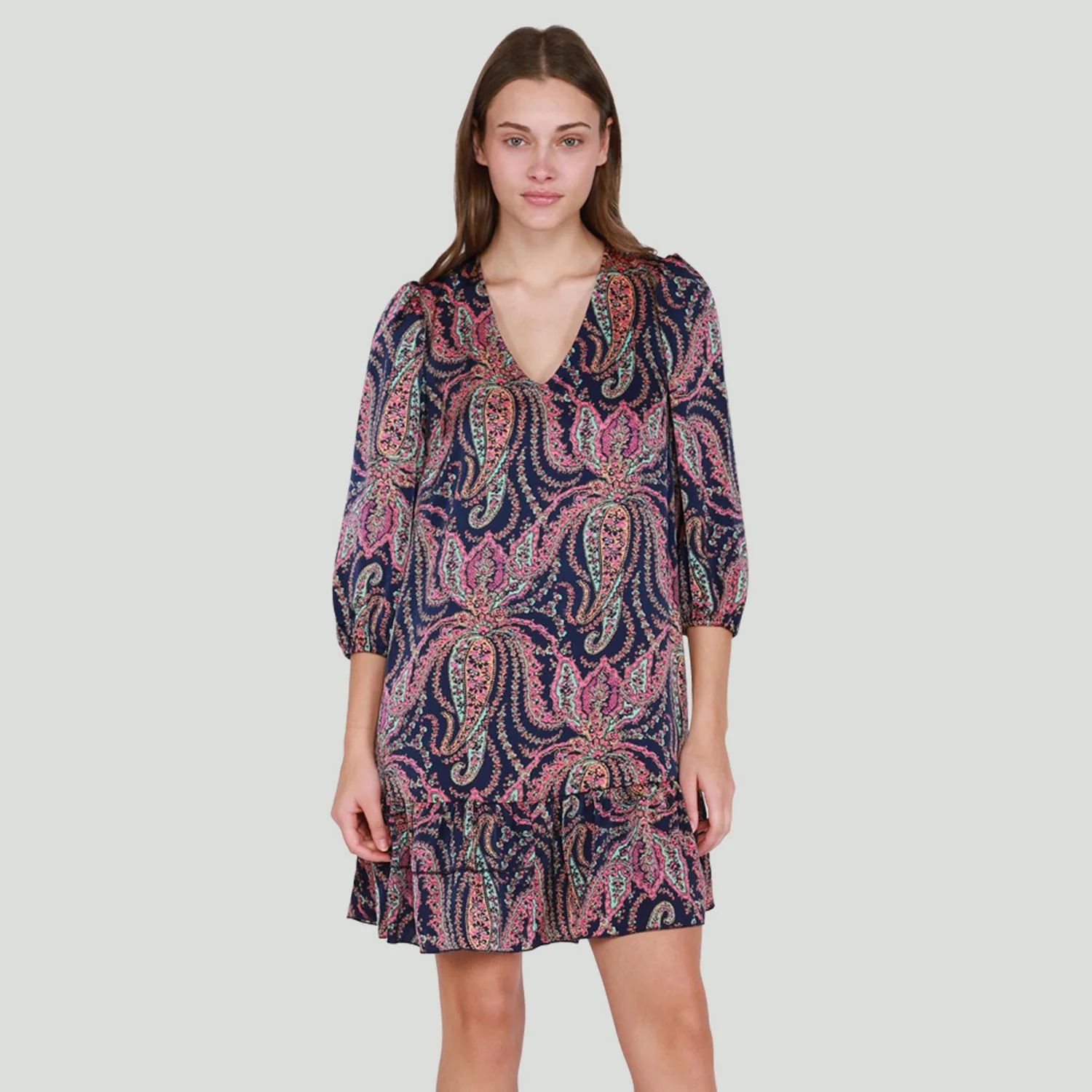 DV Printed Satin Ruffled-Hem Mini Dress, Printed Satin Ruffled-Hem Mini Dress | Walmart (CA)