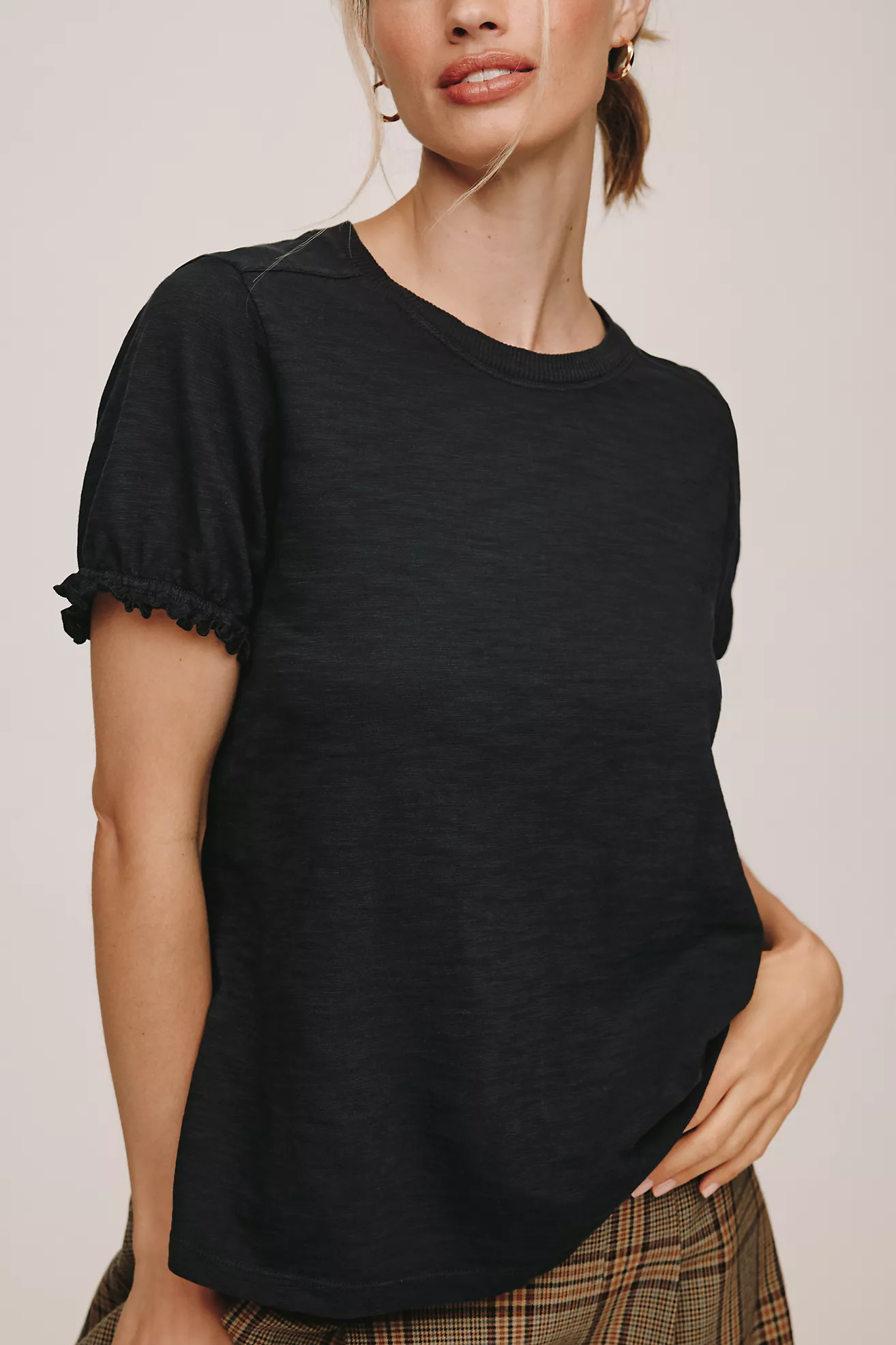 Bennie Puff-Sleeve Crew-Neck Tee by Pilcro | Anthropologie (US)