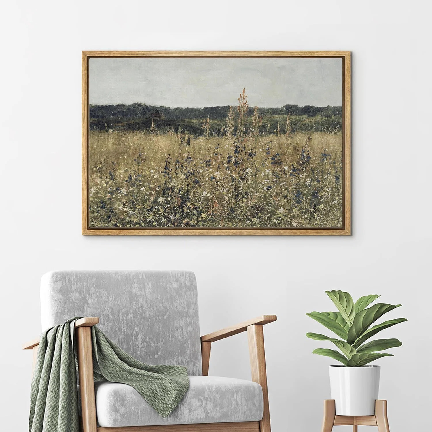 Rustic Countryside " IDEA4WALL Framed Canvas Print Wall Art Rustic Wildflower Country Landscape N... | Wayfair North America