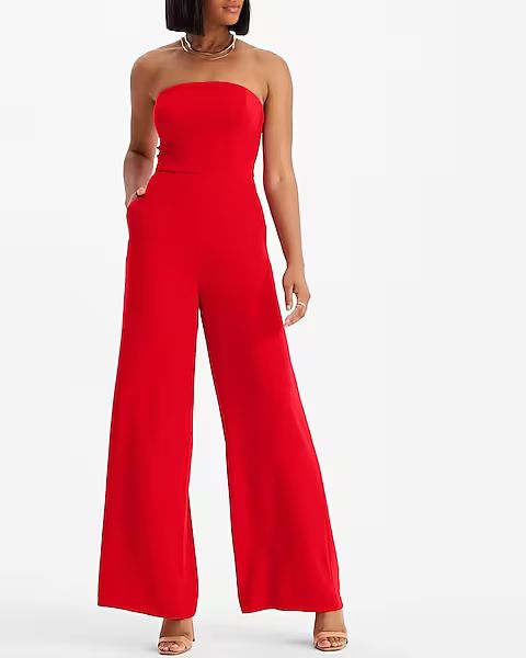 Strapless Wide Leg Jumpsuit | Express