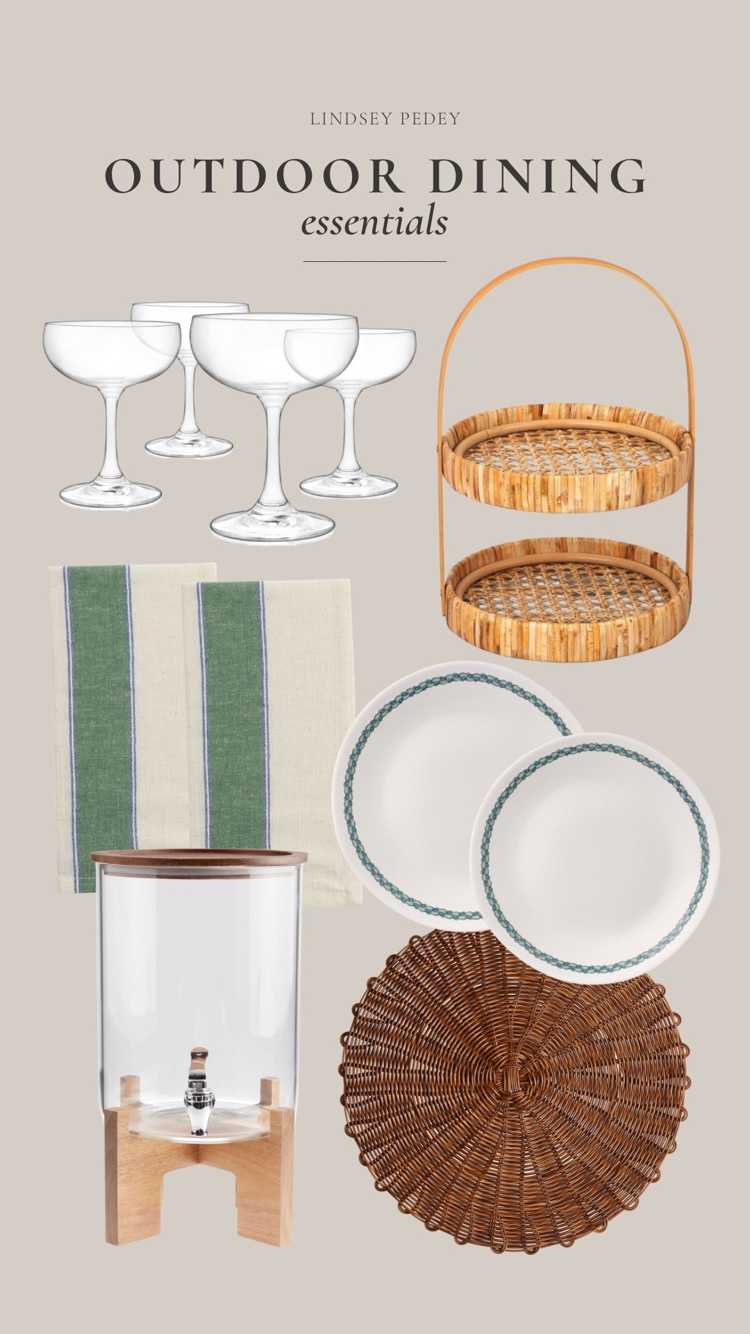 Outdoor dining favorites!

Coupe glasses, serving tray, melamine plates, outdoor inspo

#LTKHome #LTKSeasonal