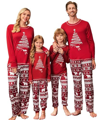 Ekouaer Matching Pajamas Christmas Pjs Holiday Nightwear Sleepwear Sets Long Sleeve Pjs | Amazon (US)