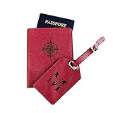 Personalized Genuine Leather Passport Holder & Luggage Tag, Engraved Passport Cover Custom Travel Wa | Amazon (US)