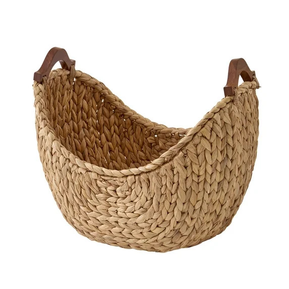 BHG Curve Natural Wood Handle Basket | Walmart (US)