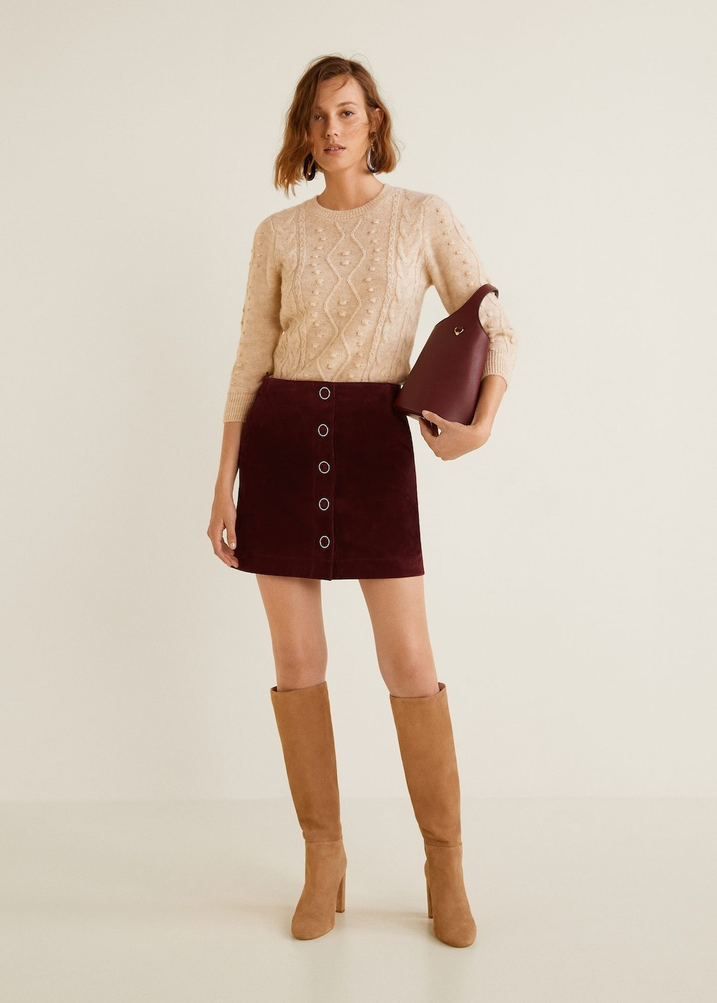 Bottes hautes cuir - Femme | MANGO (FR)
