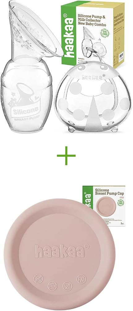 haakaa Manual Breast Pump 4oz/100ml and Ladybug Milk Collector 2.5oz/75ml and Silicone Cap (Blush... | Amazon (US)