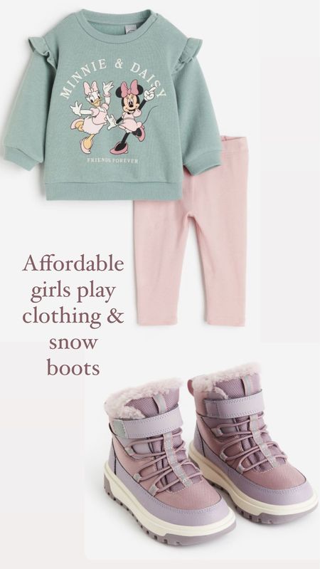 I just bought this Minnie Mouse sweatshirt and leggings set and these purple snow boots for Millie. Great price and I’ve purchased these styles in the past and the quality is always good. Perfect for everyday play clothing, school, fall, and winter. 

Sizing: I ordered these pieces TTS. 

Kids, children’s clothing, girls, casual, comfy, character clothing 

#LTKfindsunder50 #LTKbaby #LTKkids