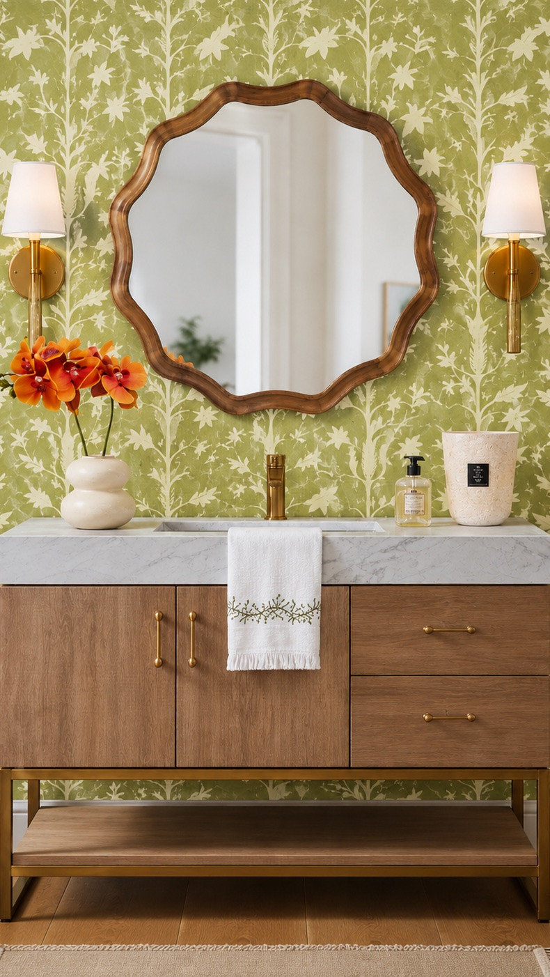 A gorgeous green powder bathroom rendering!!!!

#LTKdayinmylife #LTKHome #LTKSaleAlert