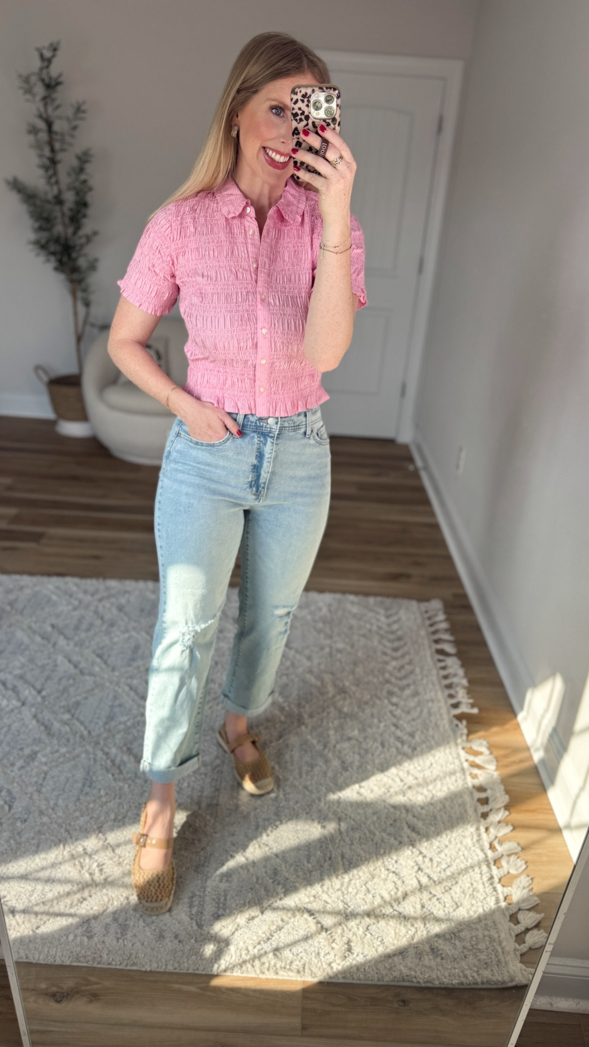 Walmart outfit, pink smocked top 

#LTKmomlife #LTKootd