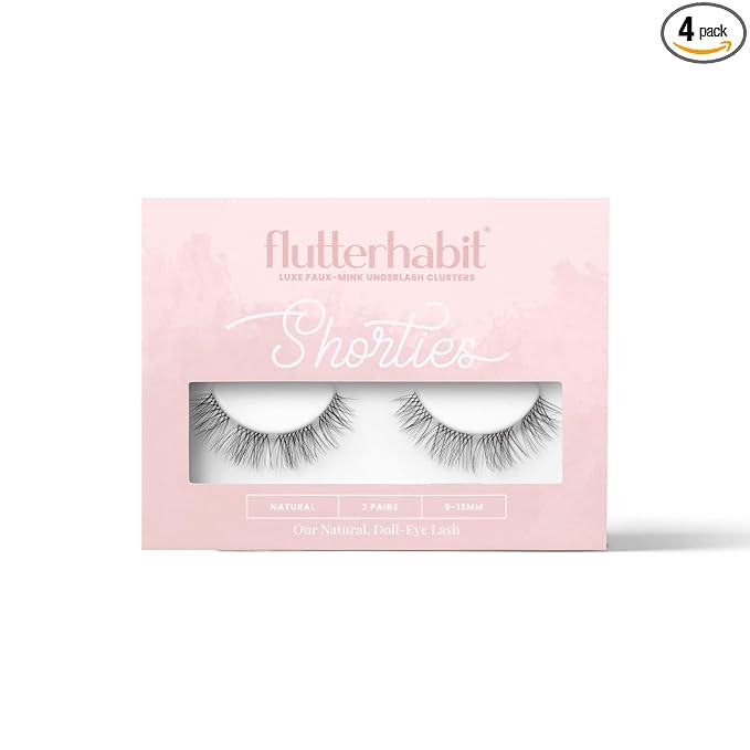 FlutterHabit The Shorties Lashes, 2 Sets of Eyelashes, DIY Natural Lash Extensions, Up to 10 Day ... | Amazon (US)