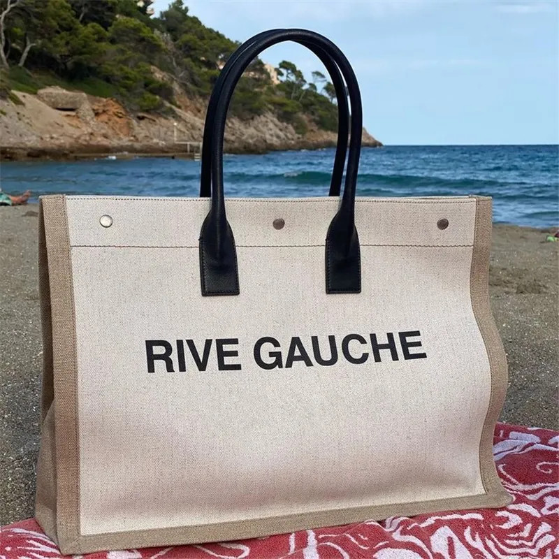 trend Women handbag Rive Gauche Tote shopping bag handbags top linen Large Beach bags Designer tr... | DHGate