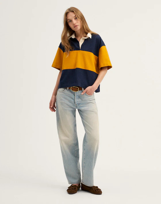 The Boxy Rugby Polo in Club Cotton | Madewell