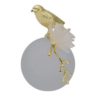 7" Maleeka Crystal Sphere Metal Bird Statuary | Wayfair North America