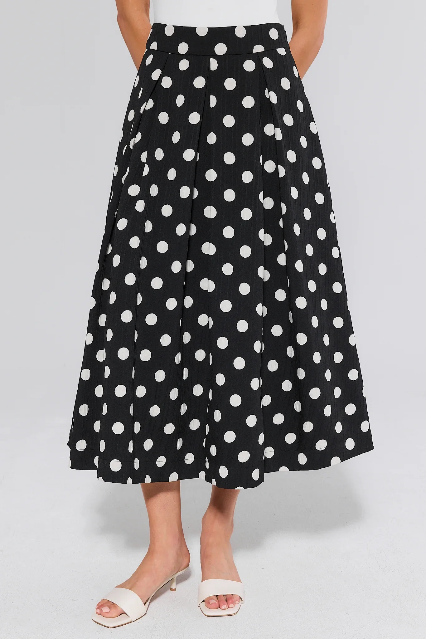 Collins Black Polka Dot Maxi Skirt | Avara