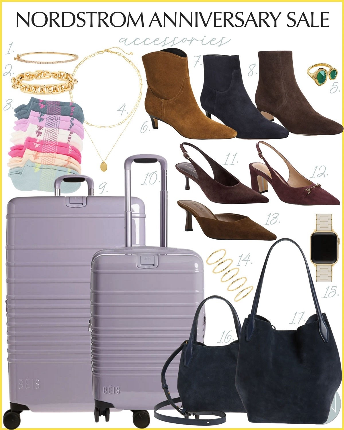 I’ve rounded up some of my favorite accessories from the Nordstrom Anniversary Sale. From booties to jewelry to suede purses, any one of these will polish your look for work and other outings. My favorite travel luggage is also included in the sale! gift idea for her stocking stuffer bracelet bangle necklace carry on luggage slingback pump Apple watchband Nordstrom find

#LTKShoeCrush #LTKSaleAlert #LTKBeauty