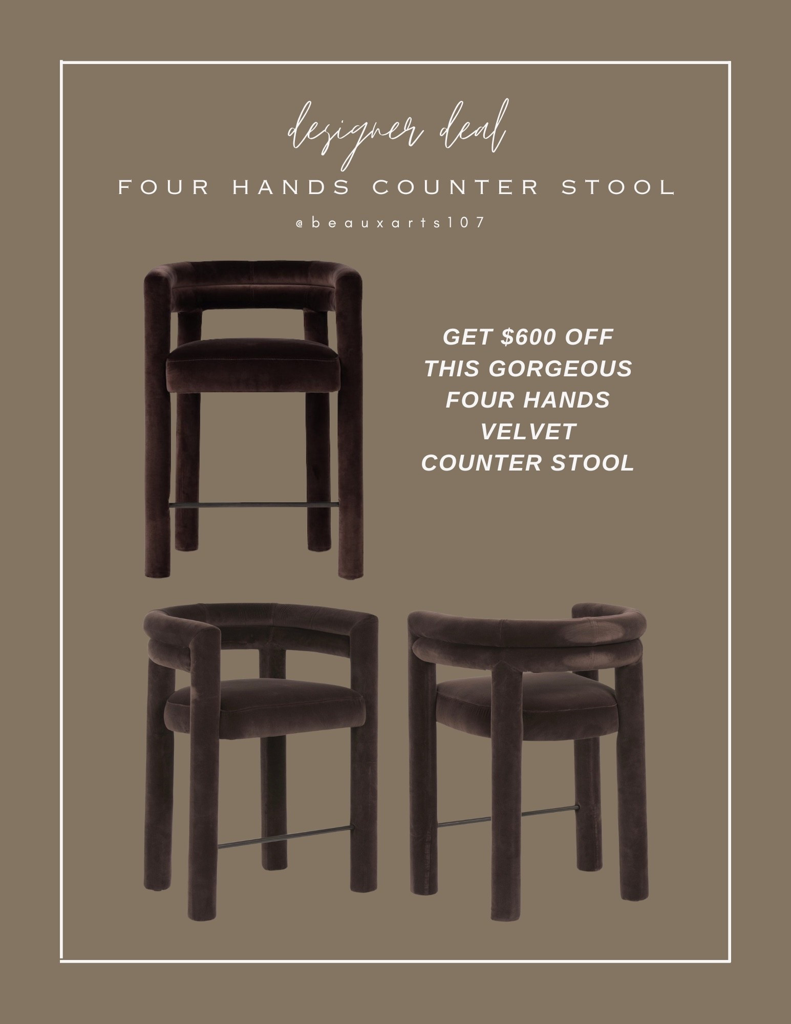 Save over 50% off on this beautiful designer FOUR HAND velvet counter stools

#LTKHome #LTKSaleAlert